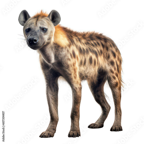 Hyena isolated on white created with Generative AI