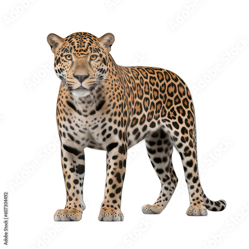 Jaguar isolated on white created with Generative AI