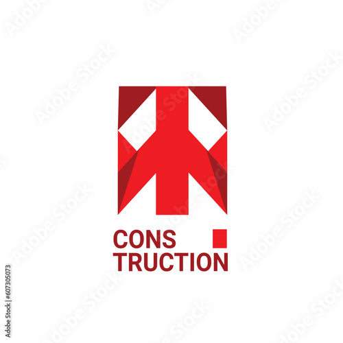 up arrow with box negative logo for construction vector icon illustration