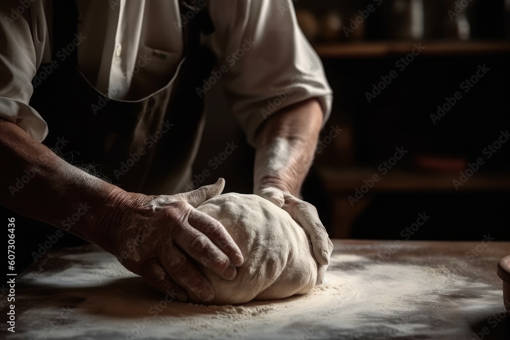Dough man bakery bread. Generate Ai