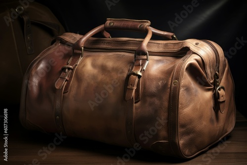 Duffel bag handbag vintage. Generate AI photo