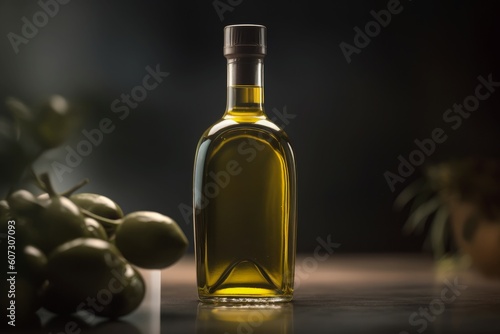 Olive oil bottle. Generate Ai