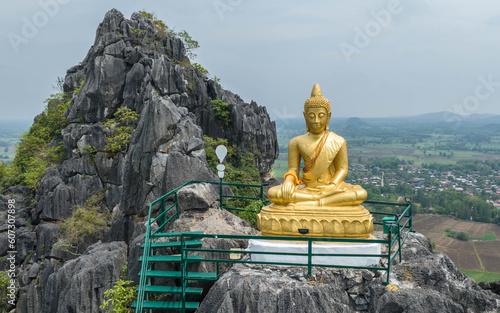 Buddha statue on top of the mountain.