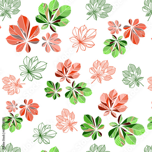 pattern with chestnut leaf