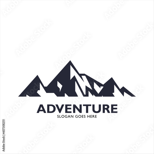 vector logo black mountain, adventure, forest, outdoor vector 