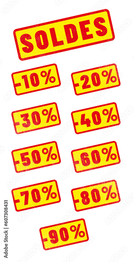 SOLDES - étiquette de soldes été et hiver en mode tampon SOLDES - étiquette de soldes été et hiver en mode tampon