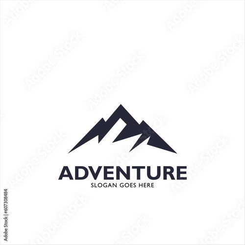 vector logo black mountain, adventure, forest, outdoor vector 