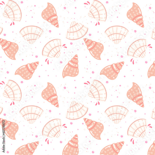 Summer cute seamless seashell patterns, colorful patterns, nautical pattern 