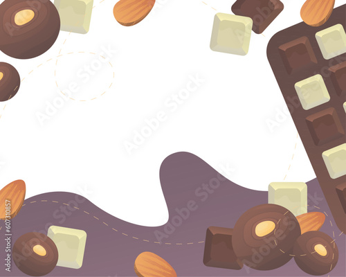 Chocolate illustration background template