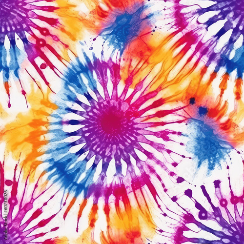  Tie-dye seamless repeat pattern  Generative AI 