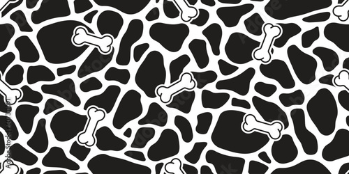 dog bone seamless pattern camouflage texture pet paw cat french bulldog vector cartoon doodle gift wrapping paper repeat wallpaper tile background scarf isolated illustration design