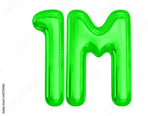 1M Follower 3D Green Number