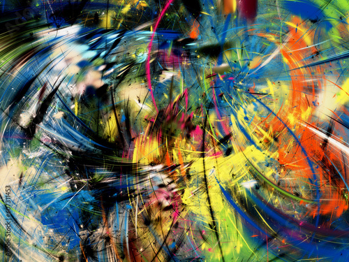 Wallpaper Mural rainbow abstract fractal background 3d rendering illustration Torontodigital.ca