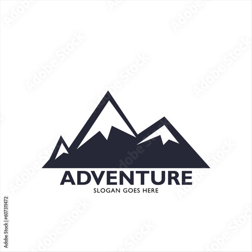 vector logo black mountain, adventure, forest, outdoor vector 
