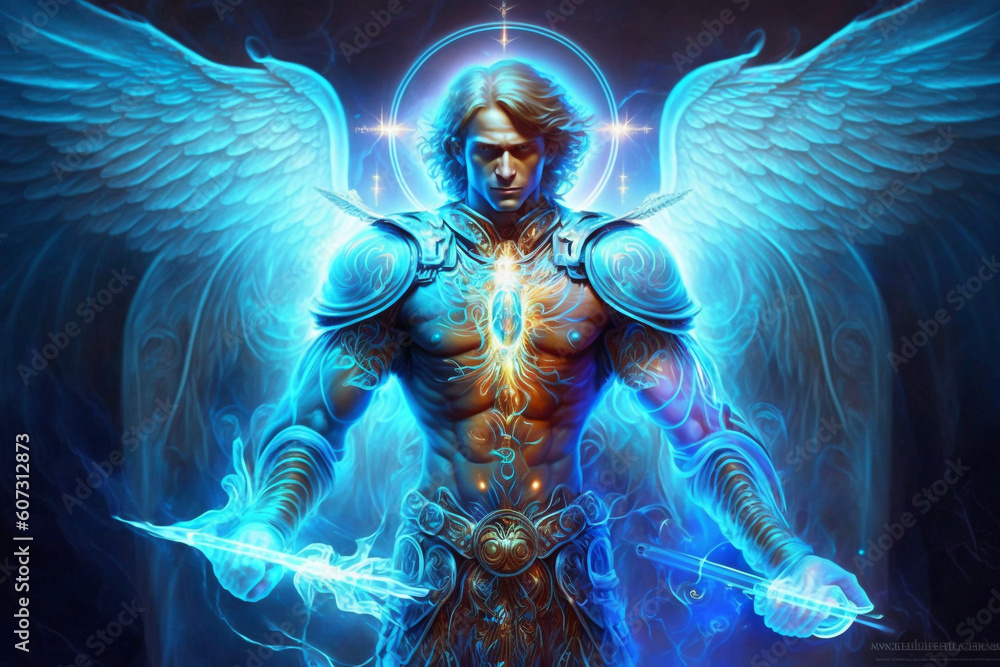 The Radiant Guardian: Archangel Michael's Divine Power. Generative AI