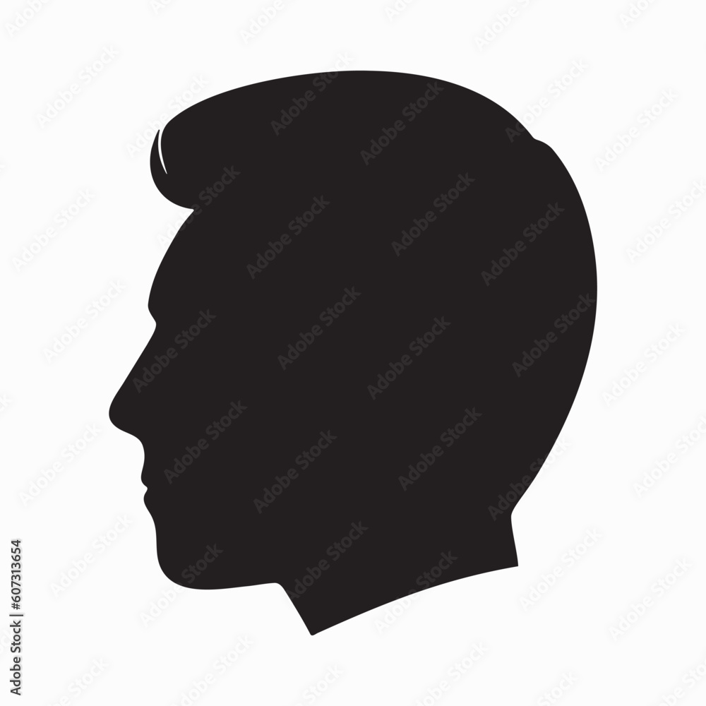 Man head silhoutte, face fashion icon