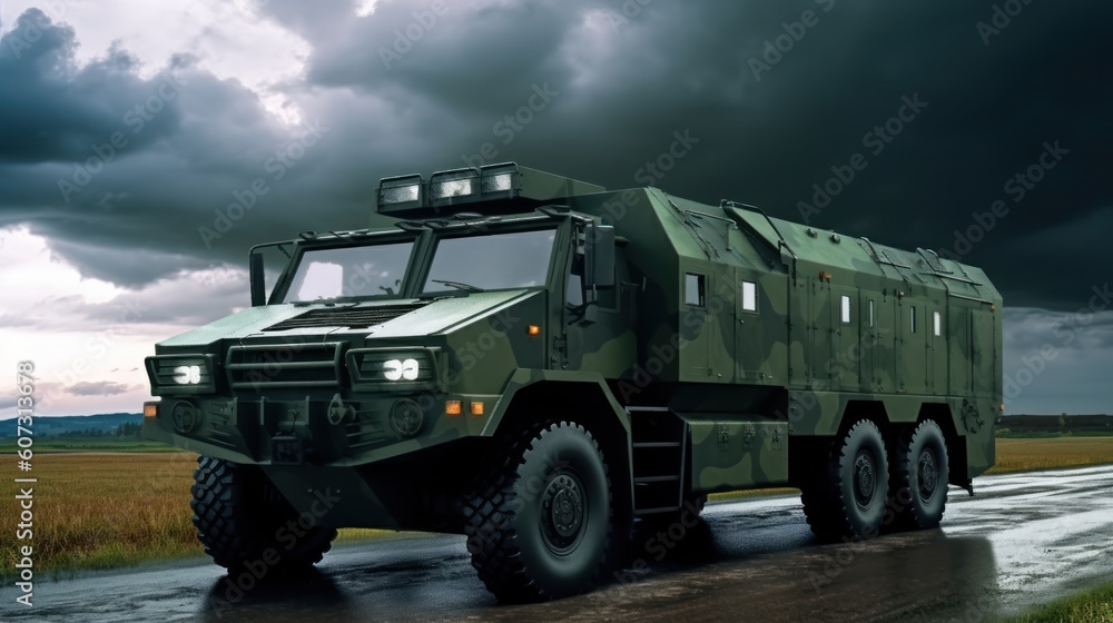 Obraz premium Military Armored Transport Vehicle