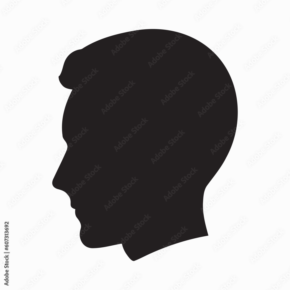 Man head silhoutte, face fashion icon