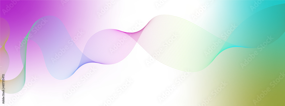 Abstract colorful flowing wave curved lines, frequency wavy sound, technology curve line background. Design used for technology, science, banner, template, wallpaper, business and many more.