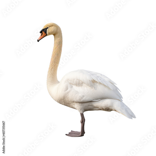 white swan on a transparant background  PNG  Generative Ai