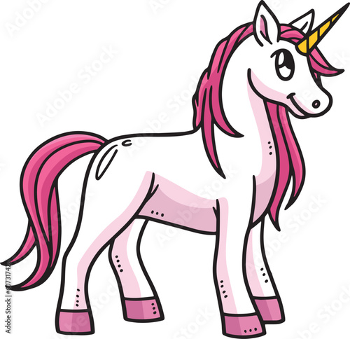 Baby unicorn Cartoon Colored Clipart Illustration