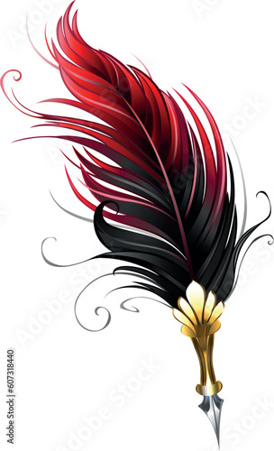 Red feather pen