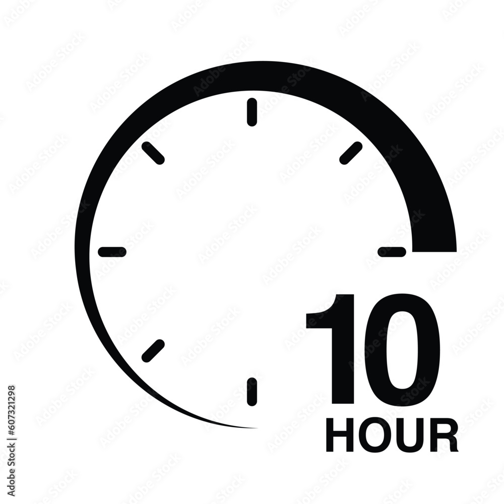 10 hour protection clock time sign icon symbol vector illustration isolated on white background 10 hour protection clock time sign icon symbol vector illustration isolated on white background