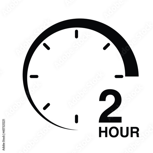 2 hour protection clock time sign icon symbol vector illustration isolated on white background