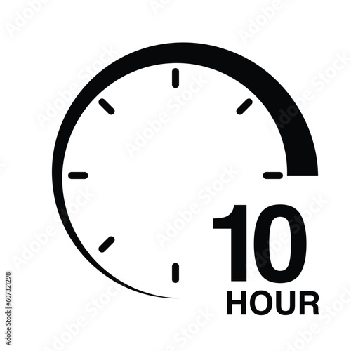 10 hour protection clock time sign icon symbol vector illustration isolated on white background