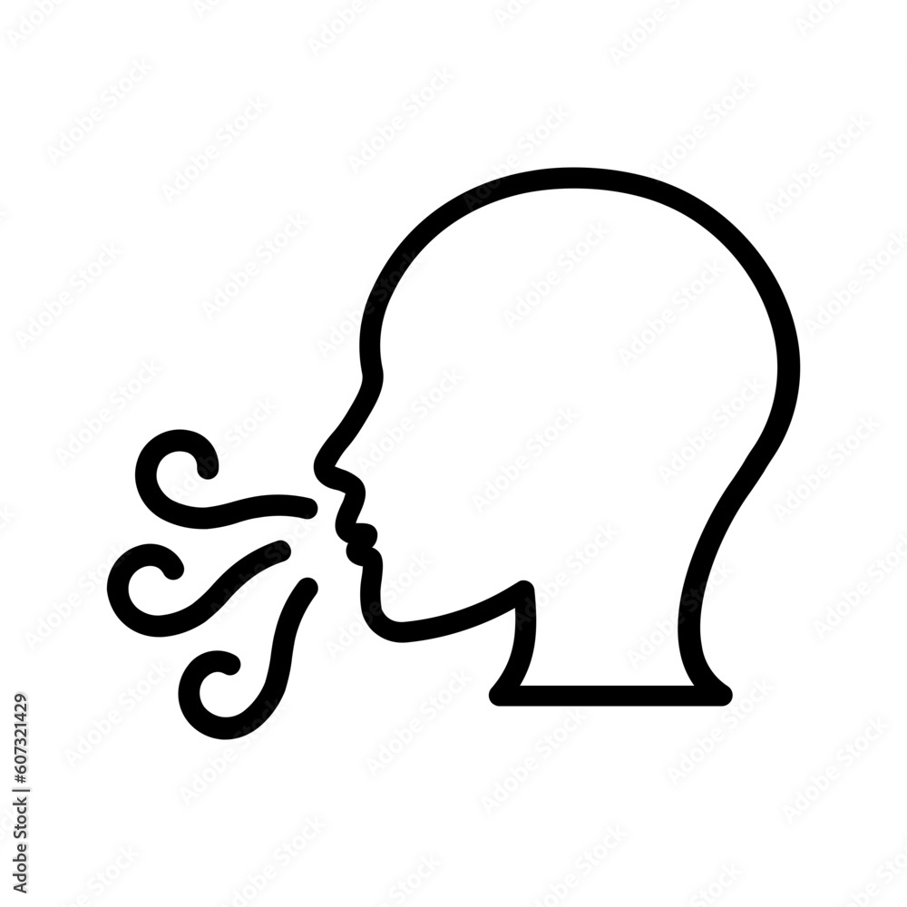 Black line icon for Breath Black line icon for Breath