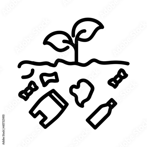 Black line icon for Contamination