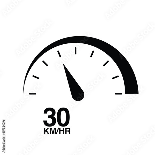 30 km per hour speedometer icon vector illustration eps