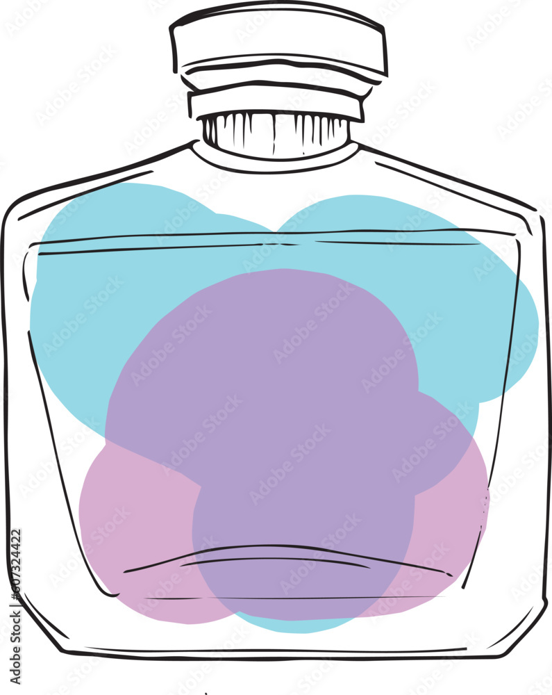 Fototapeta premium scented perfume bottle pheromones line art vector
