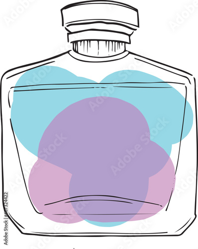 scented perfume bottle pheromones line art vector
