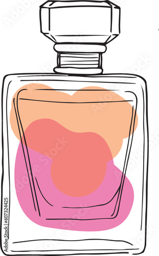 scented perfume bottle pheromones line art vector