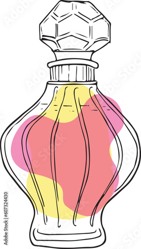 scented perfume bottle pheromones line art vector