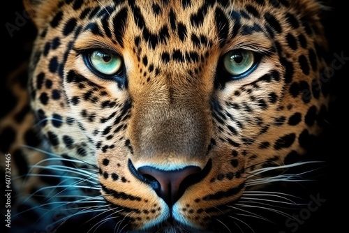 close up portrait of leopard © Man888