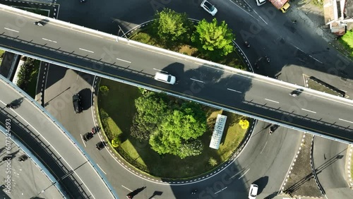 Aerial View of Flyover or Overpass in Yogyakarta City, Indonesia photo