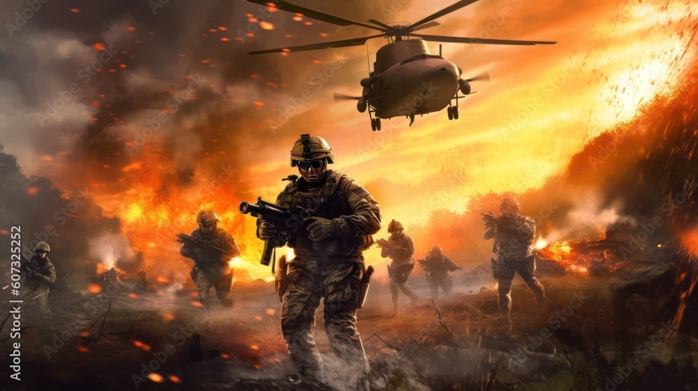 Fototapeta premium Military Game Artwork