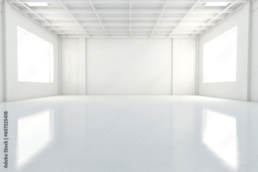 Empty White Studio Showcase Room Generative AI Empty White Studio Showcase Room Generative AI