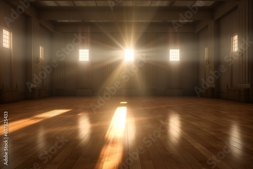 Empty Studio Showcase Room with Lights Generative AI