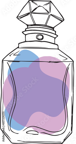 scented perfume bottle pheromones line art vector