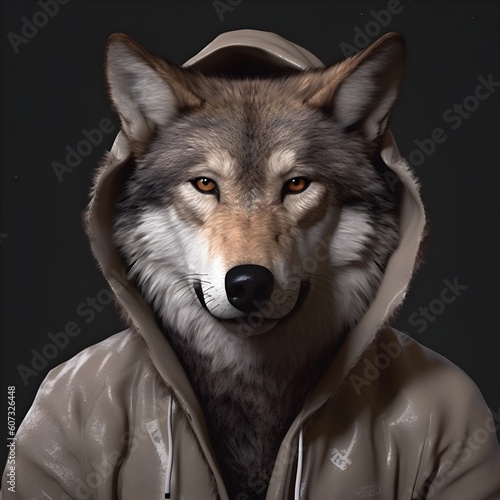 "Wild Urban Howl: The Hooded Wolf" | Creative Concept Design | Generative AI Artwork