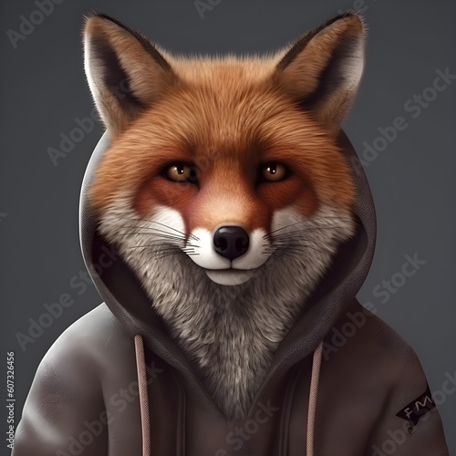 "Sly Street Style: The Hooded Fox" | Creative Concept Design | AI Generated Artwork