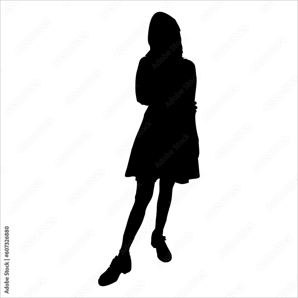 silhouette of a female model in a standing pose silhouette of a female model in a standing pose