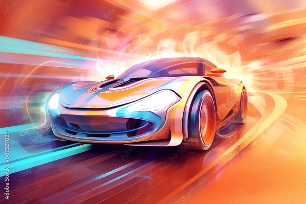 Futuristic Electric Future Concept Car Design on Black Background Generative AI Futuristic Electric Future Concept Car Design on Black Background Generative AI