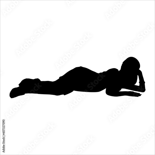 silhouette of a female model lying down