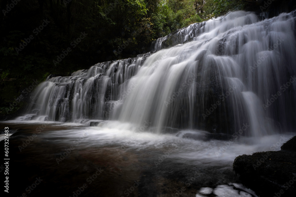 New Zealand scenic waterfall landscape New Zealand scenic waterfall landscape