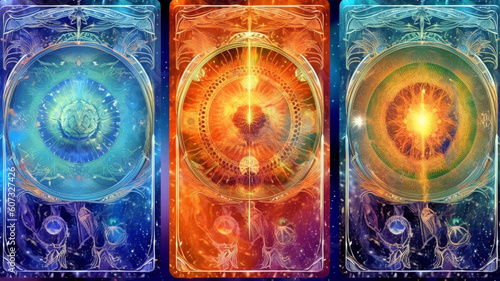 Tarot cards, magic, esoteric and occultism concept, futures prediction