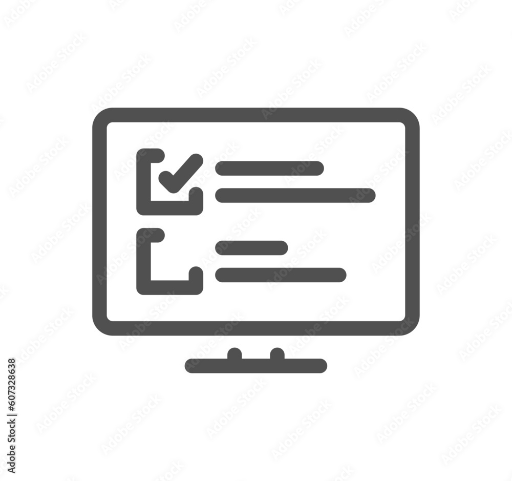 Online education related icon outline and linear vector. Online education related icon outline and linear vector.